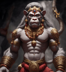 Hanuman army man standing in Ramayana