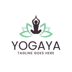 Fototapeta premium Yoga Logo Design | Meditation Pose Logo | Lotus Pose Yoga Logo Template