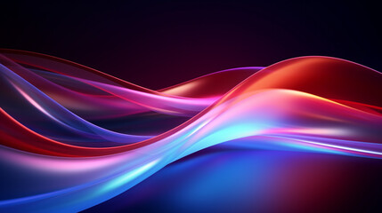 Naklejka premium abstract background with glowing wavy lines in blue and red colors