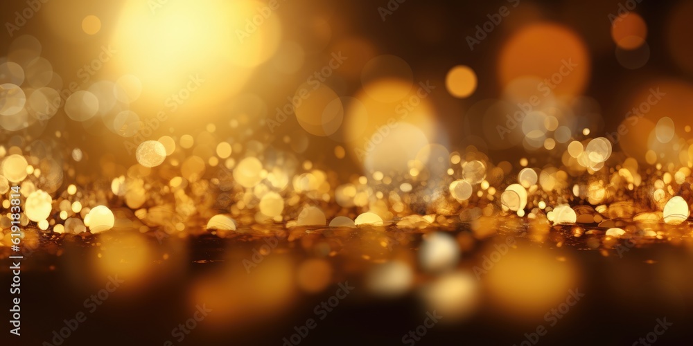Aufkleber a gold abstract bokeh background. generative ai image aig30.