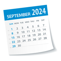 September 2024 Calendar Leaf - Vector Illustration