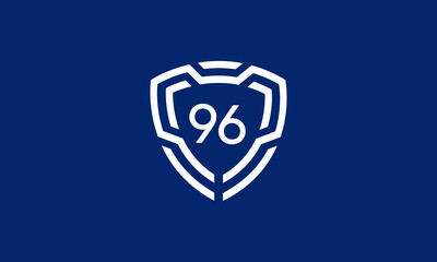 Number Shield Logo Blue Tech Modern IT