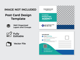 post card design banner template in vector size.