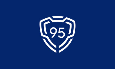 Number Shield Logo Blue Tech Modern IT