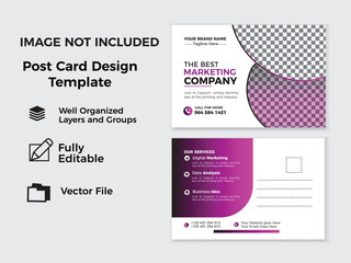 Modern Corporate business postcard or EDDM postcard design template With Vector file.