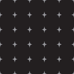 Black vector seamless pattern with grey stars.