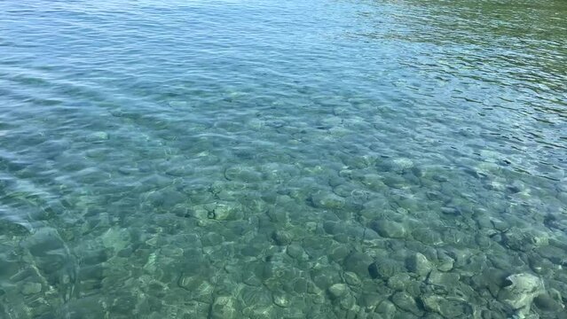 Flowing clear water in the sea.