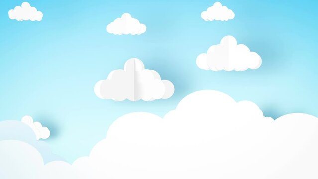 Paper sky Background with 2d cloud