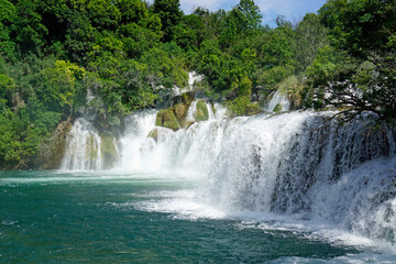 Fototapeta premium scenic waterfall in krka national park