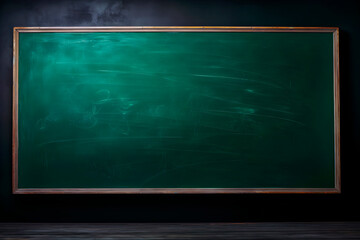 Green blackboard at school. AI Generative.