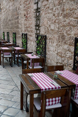 chairs outside a restaurant in dalmatia