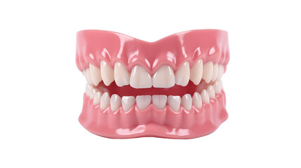 Gums dentistry human tooth dentures and dental implants isolated on transparent background, png cutout, Generative AI