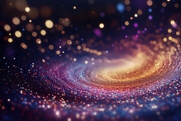 Decoration twinkle glitters background, abstract blurred backdrop with circles, modern design overlay with sparkling glimmers.,Generative AI	