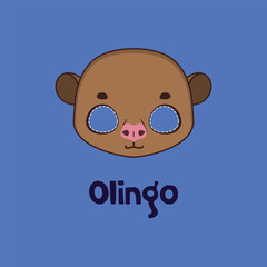 Olingo mask for costume party, Halloween, various festivities