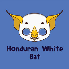 Honduran white bat mask for costume party, Halloween, various festivities
