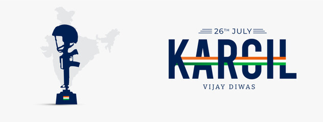 26th July Kargil Vijay Diwas Design Concept With Indian Flag And Army Social Media Post