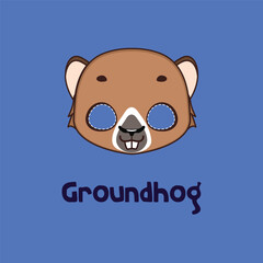 Groundhog mask for costume party, Halloween, various festivities