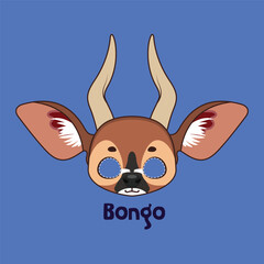 Bongo mask for costume party, Halloween, various festivities