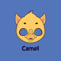 Camel mask for costume party, Halloween, various festivities
