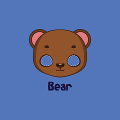 Bear mask for costume party, Halloween, various festivities