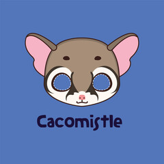 Cacomistle mask for costume party, Halloween, various festivities