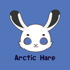 Arctic hare mask for costume party, Halloween, various festivities