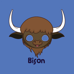 Bison mask for costume party, Halloween, various festivities