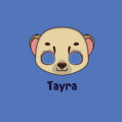 Tayra mask for costume party, Halloween, various festivities