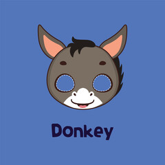 Donkey mask for costume party, Halloween, various festivities