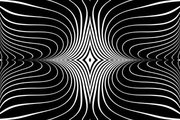 Abstract Wavy Lines Black and White Pattern