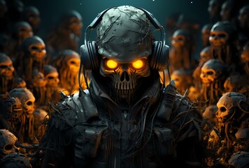 Halloween 3d halloween vector 3d backgrounds free, in the style of cyberpunk dystopia, orange and aquamarine