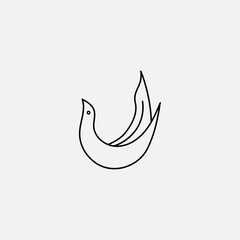 Fototapeta na wymiar Modern line art bird logo design vector