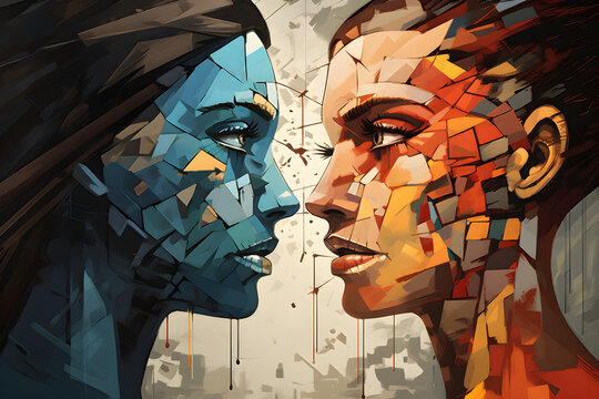 An intense symphony of shadows and light reveals the inner turmoil of a tormented mind