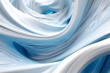 White and Blue Swirl in 3D