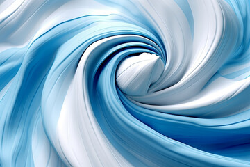 White and Blue Swirl in 3D