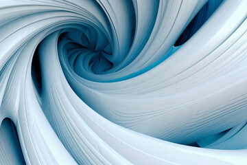 White and Blue Swirl in 3D
