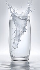 Water splash in glass.
