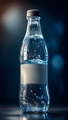 Realistic bottle of mineral water.
