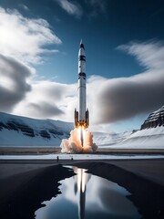 a rocket about to launch
