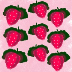 seamless pattern with strawberries