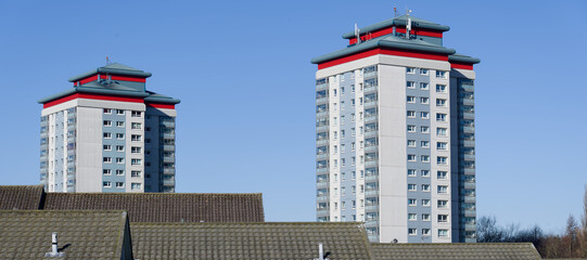 High rise council flats in poor housing estate © Richard Johnson