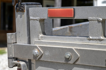 Obraz na płótnie Canvas A stainless steel trailer lock