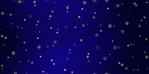 Gold snowflakes holiday seamless pattern.