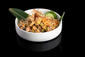 Hoi Tod, Pan-fried crispy seafood oyster or Mussels, shrimp, squid in egg batter