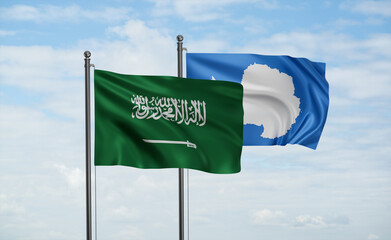Saudi Arabia, KSA and Antarctica flag