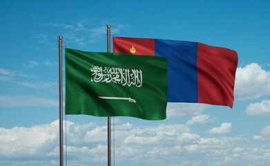 Mongolia and Saudi Arabia, KSA flag