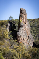 Rock formation with an animal face at Pinnacles National Park in California
