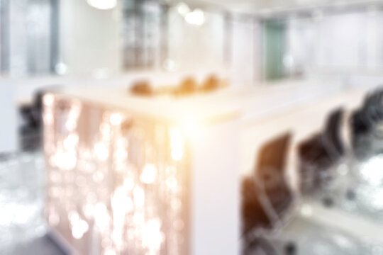 Blurred business background  MODERN DEFOCUSED INTERIOR WITH CITY LIGHTS REFLECTIONS