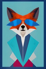 fox cartoon character, generative ai