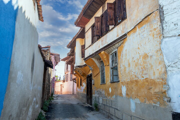 Turkey - Ottoman style architectural houses with wooden floors in Kula Town, Manisa.
